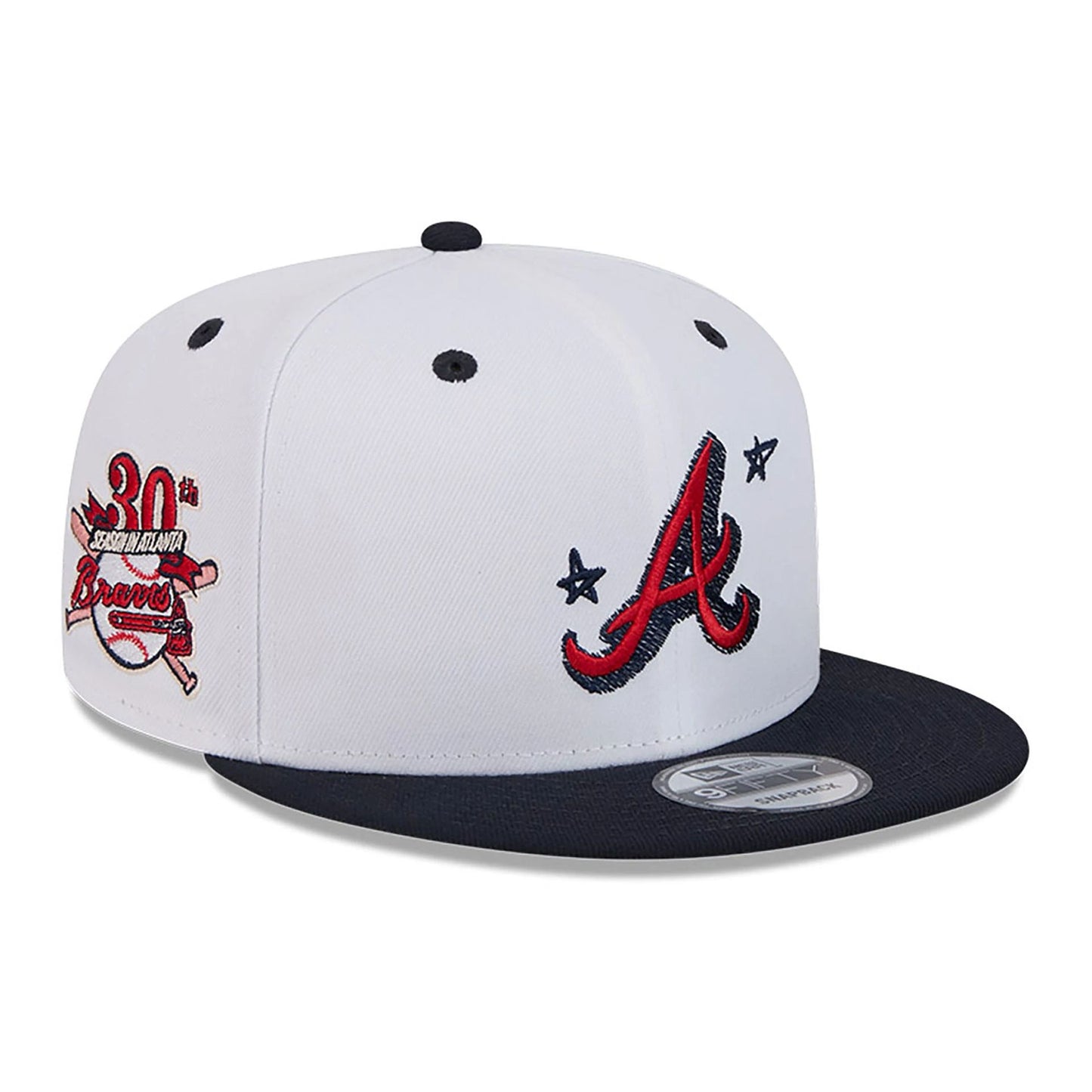 This is a Atlanta Braves Official Doodles White 9FIFTY Snapback Cap 1