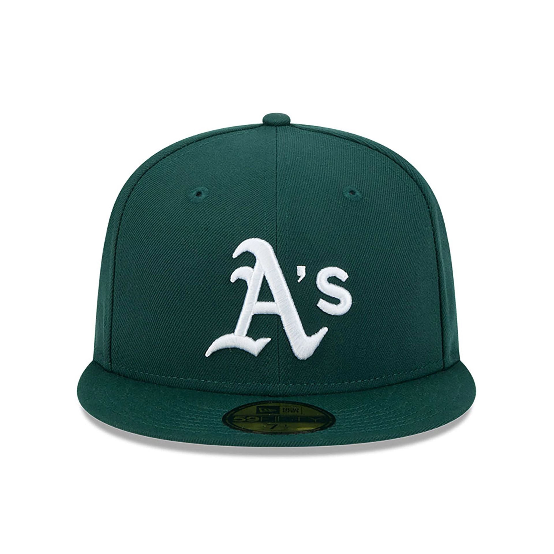 This is a Oakland Athletics Team Verbiage Dark Green 59FIFTY Fitted Cap 3