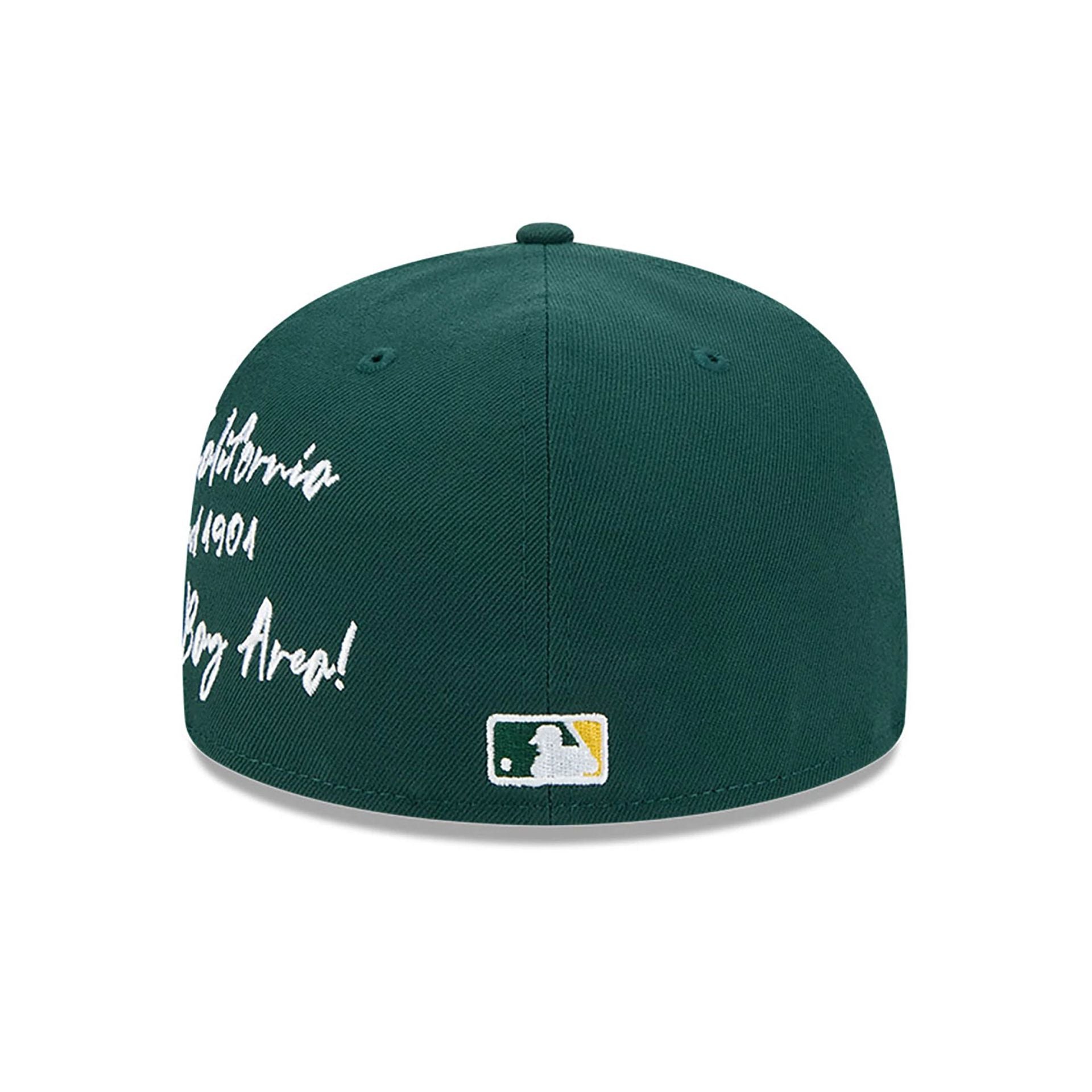 This is a Oakland Athletics Team Verbiage Dark Green 59FIFTY Fitted Cap 5