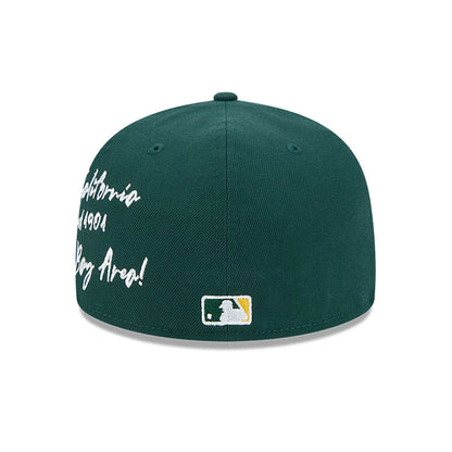 This is a Oakland Athletics Team Verbiage Dark Green 59FIFTY Fitted Cap 5