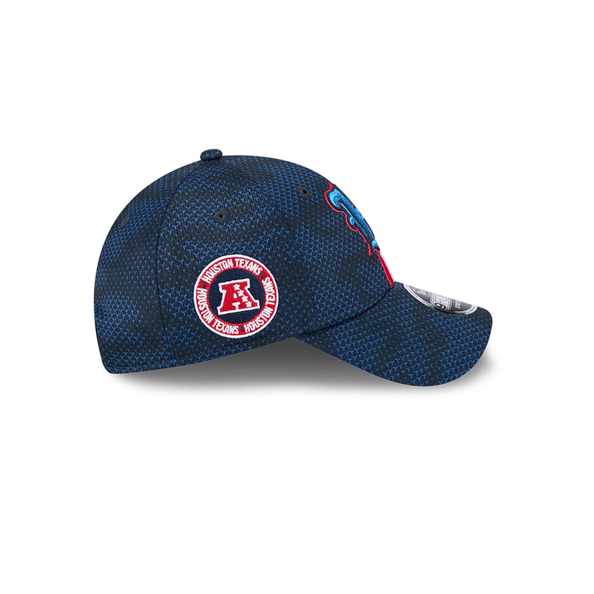 This is a Houston Texans NFL Sideline Navy 9FORTY Stretch Snap Cap 5