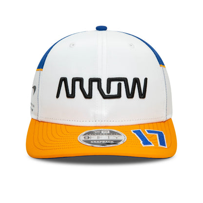 This is a McLaren Racing Arrow Indycar Kyle Larson White 9FIFTY Original Fit Snapback Cap 3