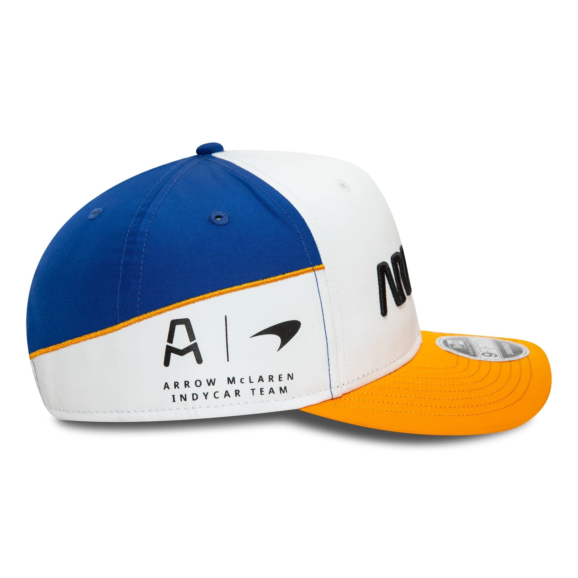 This is a McLaren Racing Arrow Indycar Kyle Larson White 9FIFTY Original Fit Snapback Cap 6