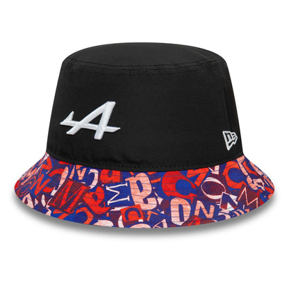 This is a Alpine Racing Monaco Race Special Black Bucket Hat 1