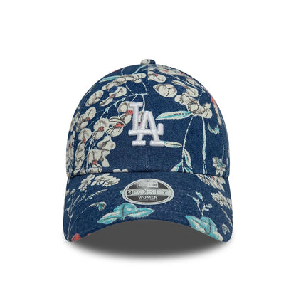 This is a LA Dodgers Womens Denim Floral Dark Blue 9FORTY Adjustable Cap 3