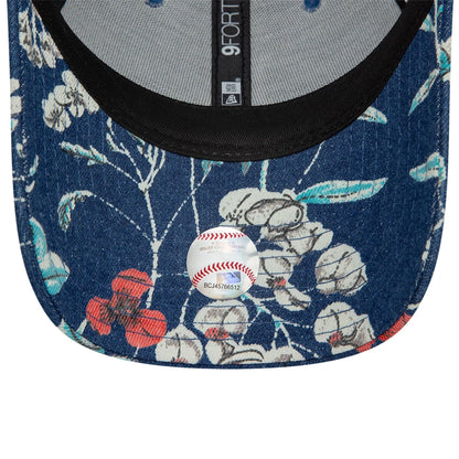 This is a LA Dodgers Womens Denim Floral Dark Blue 9FORTY Adjustable Cap 5