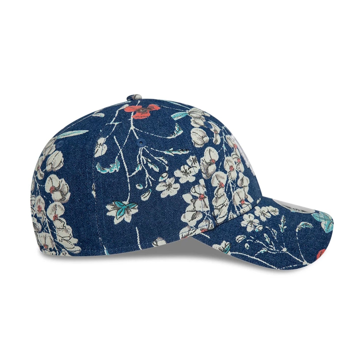 This is a LA Dodgers Womens Denim Floral Dark Blue 9FORTY Adjustable Cap 7