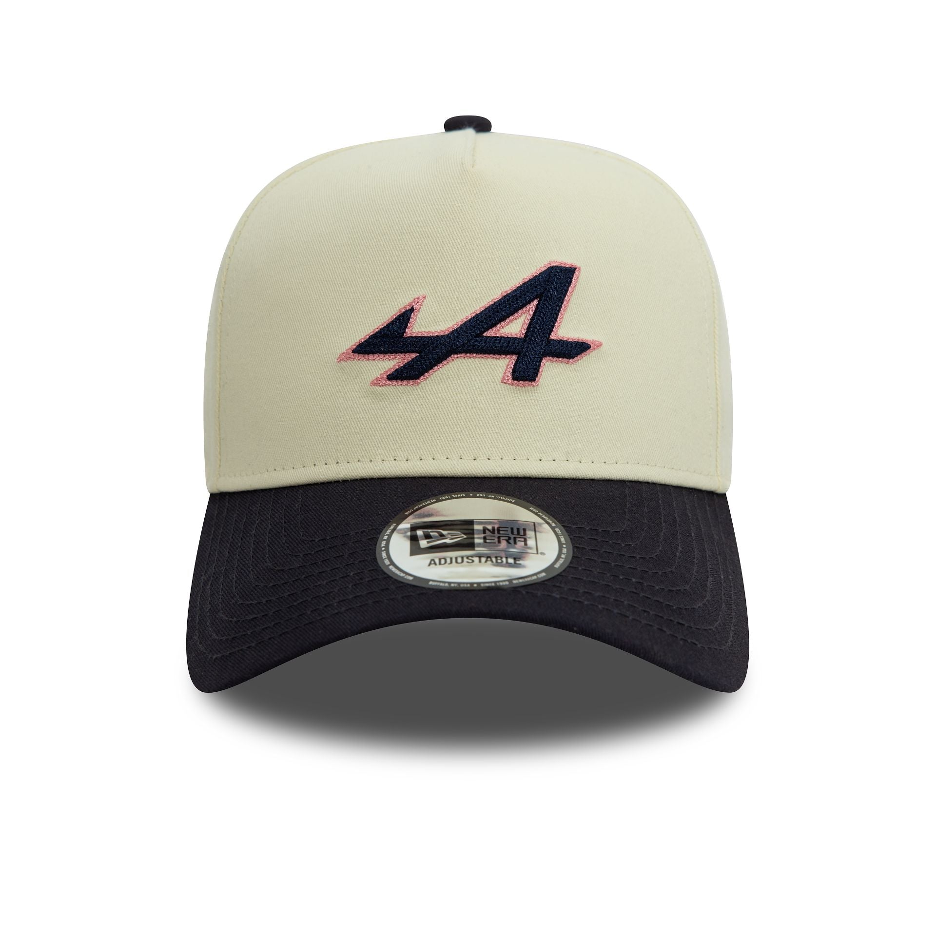 This is a Alpine Racing Chain Stitch White 9FORTY E-Frame Adjustable Trucker Cap 2