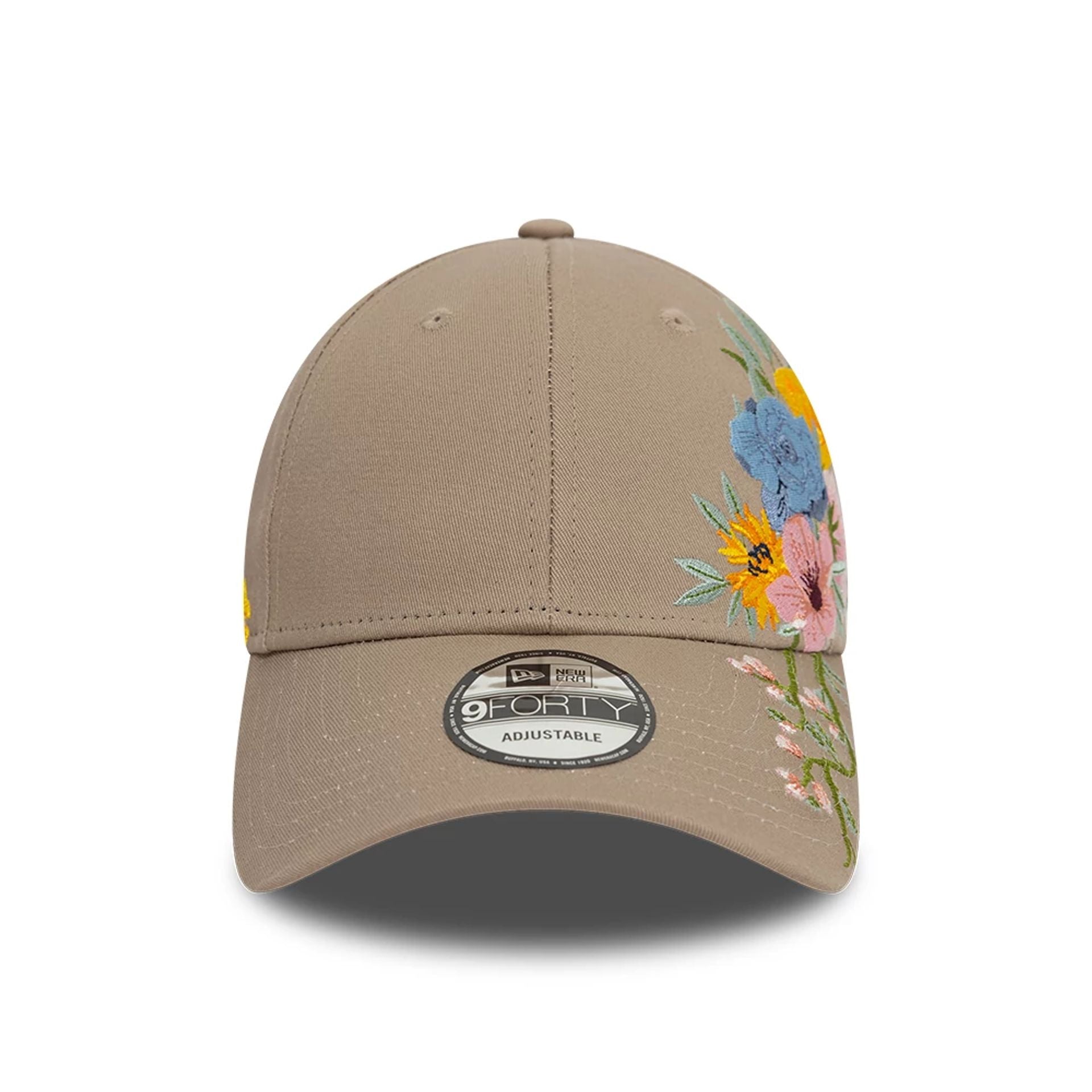 This is a New Era Floral Pastel Brown 9FORTY Adjustable Cap 3