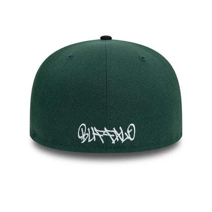 This is a New Era Front Script Dark Green 59FIFTY Fitted Cap 2