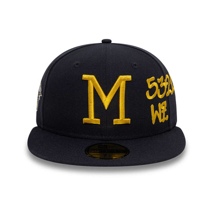 This is a Milwaukee Brewers MLB Stadium Navy 59FIFTY Fitted Cap 3