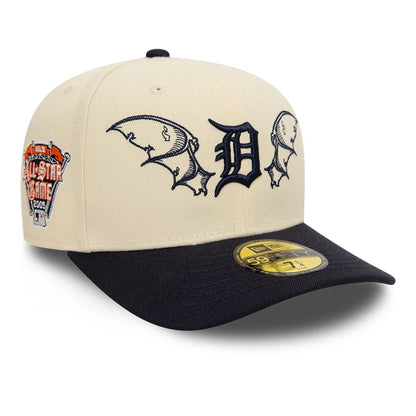 This is a Detroit Tigers Team Wings Light Beige 59FIFTY Fitted Cap 1