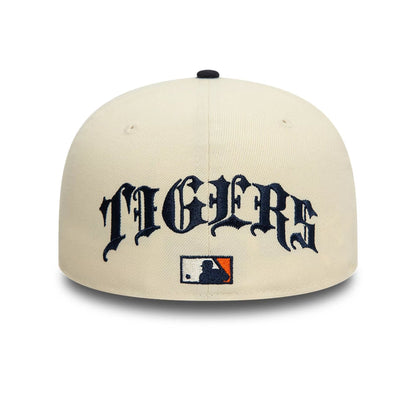 This is a Detroit Tigers Team Wings Light Beige 59FIFTY Fitted Cap 3