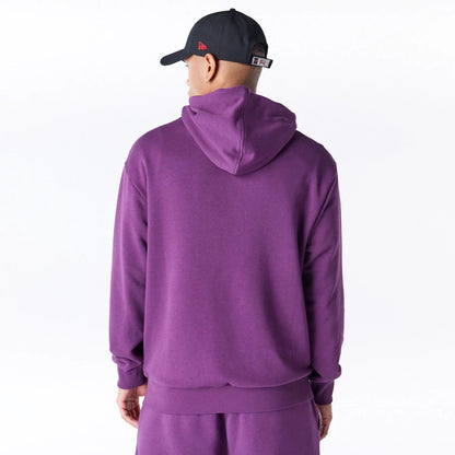 The Male model is wearing Chicago Bulls League Essential Dark Purple Oversized Pullover Hoodie  5