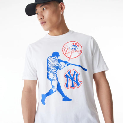 The Male model is wearing New York Yankees NFL Player Graphic White T-Shirt 5