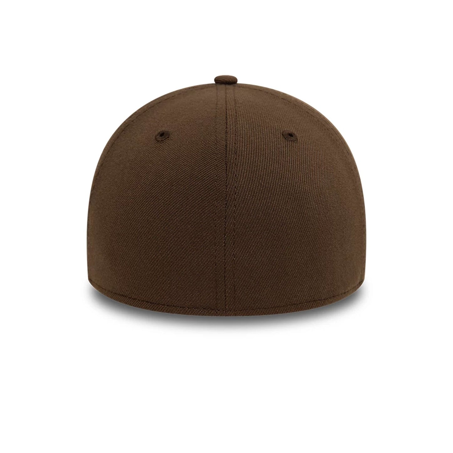 This is a New Era Flagged Essential Dark Brown 39THIRTY Stretch Fit Cap 4