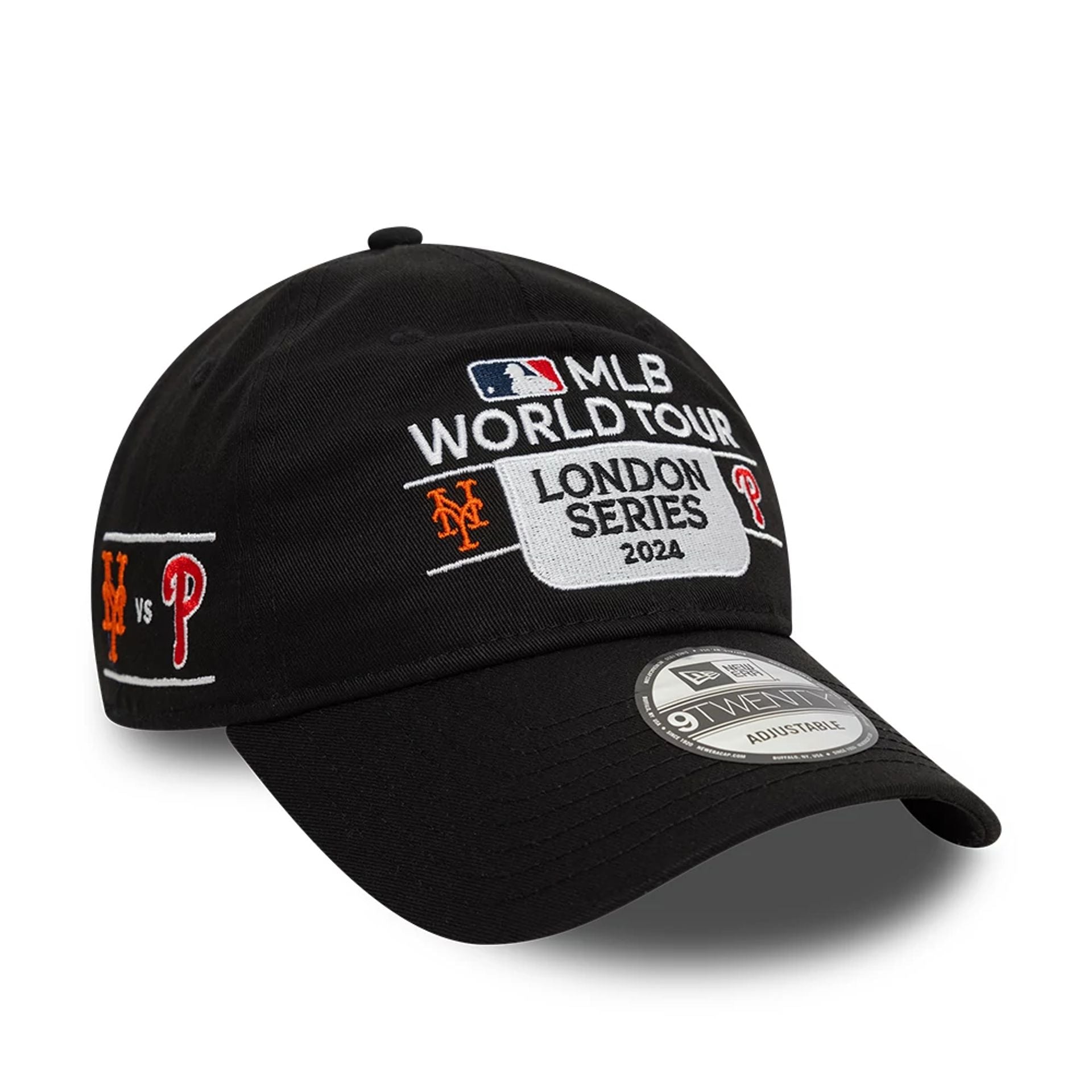 This is a Dueling MLB London Series 2024 Black 9TWENTY Adjustable Cap 1