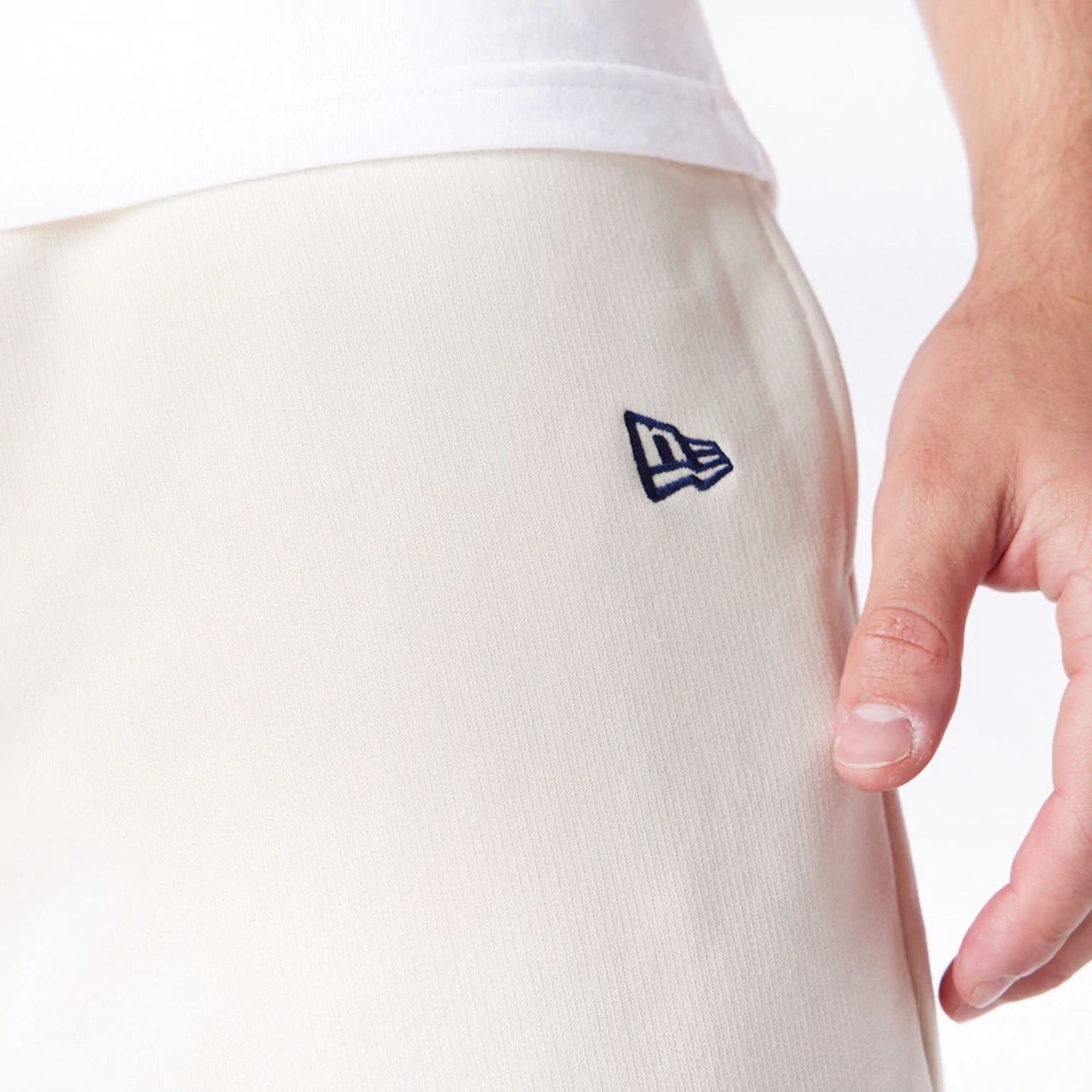 The Male model is wearing LA Dodgers MLB Lifestyle Light Beige Shorts  7