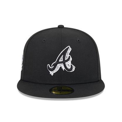 This is a Atlanta Braves MLB Hi Vis Doodles Black 59FIFTY Fitted Cap 3