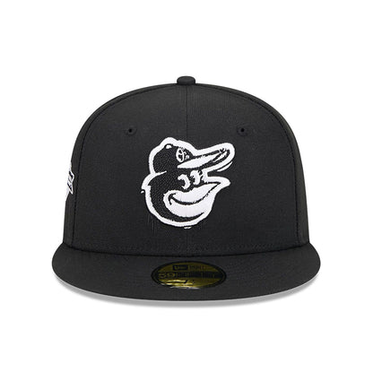 This is a Baltimore Orioles MLB Hi Vis Doodles Black 59FIFTY Fitted Cap 3