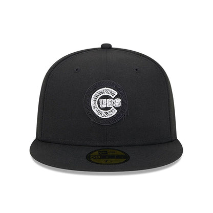 This is a Chicago Cubs MLB Hi Vis Doodles Black 59FIFTY Fitted Cap 3