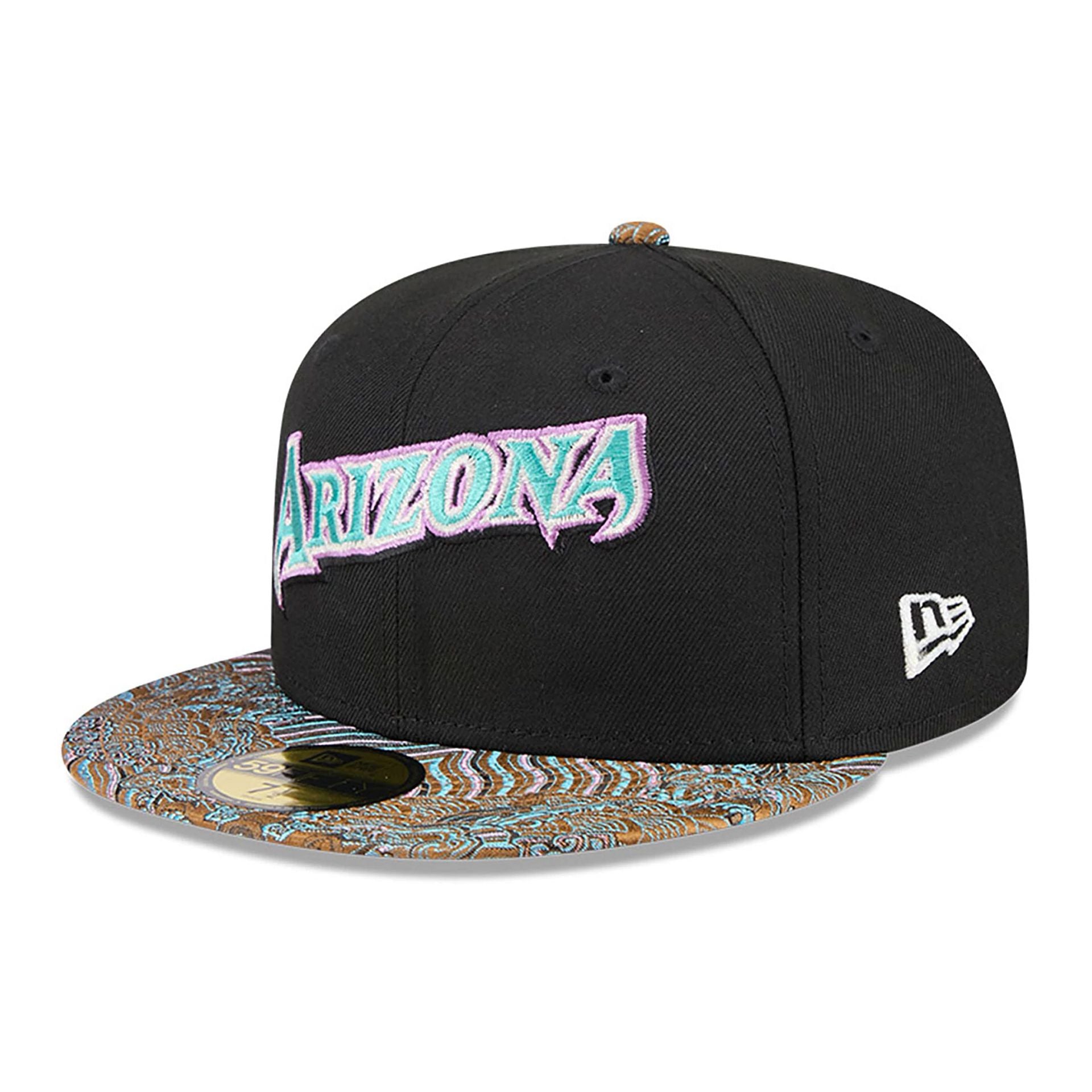 This is a Arizona Diamondbacks Jacquard Visor Black 59FIFTY Fitted Cap 4