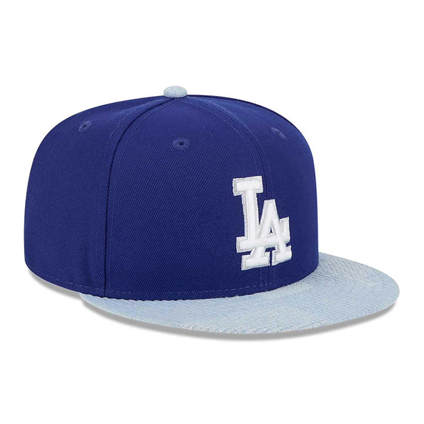 This is a LA Dodgers Patch Denim Dark Blue 59FIFTY Fitted Cap 3