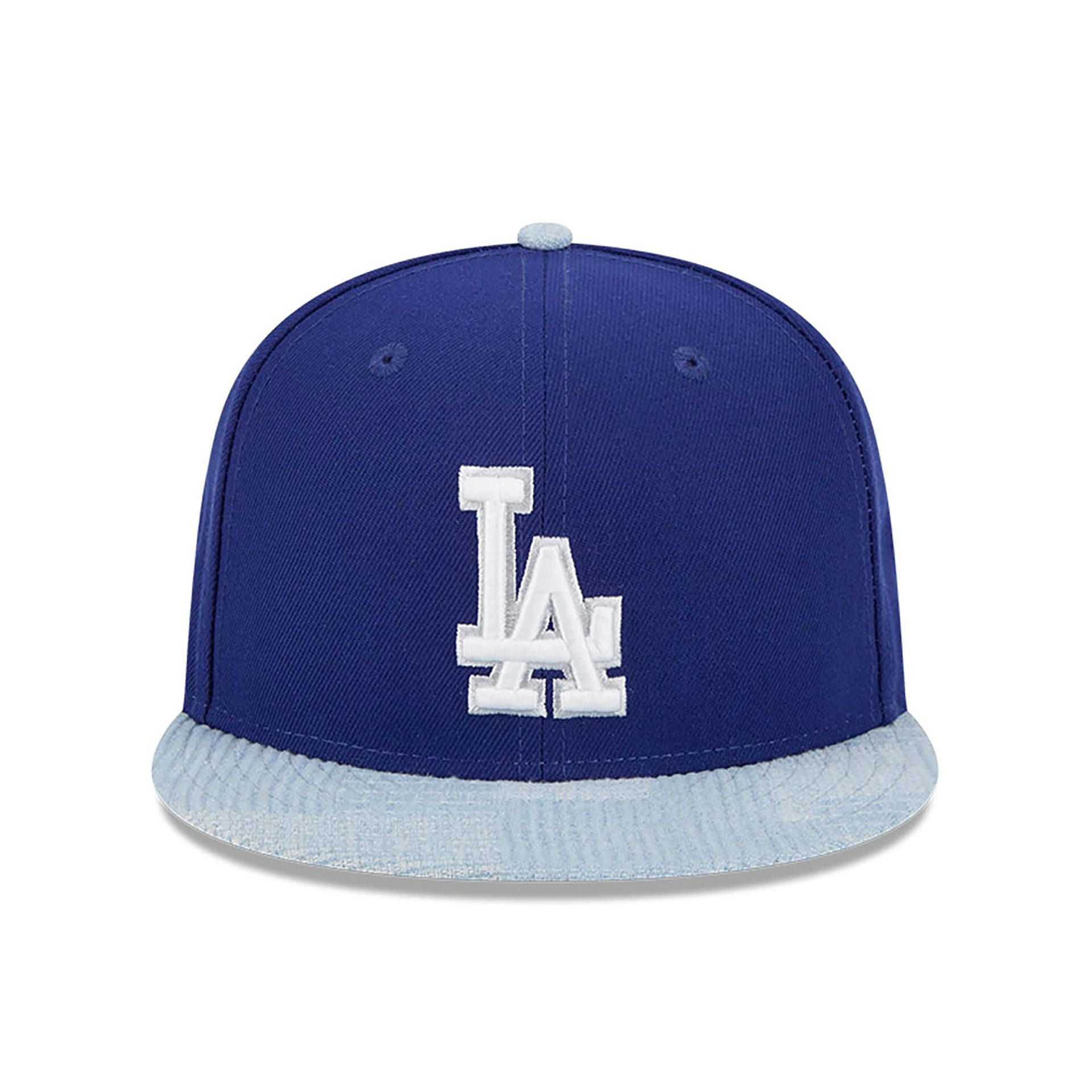 This is a LA Dodgers Patch Denim Dark Blue 59FIFTY Fitted Cap 4