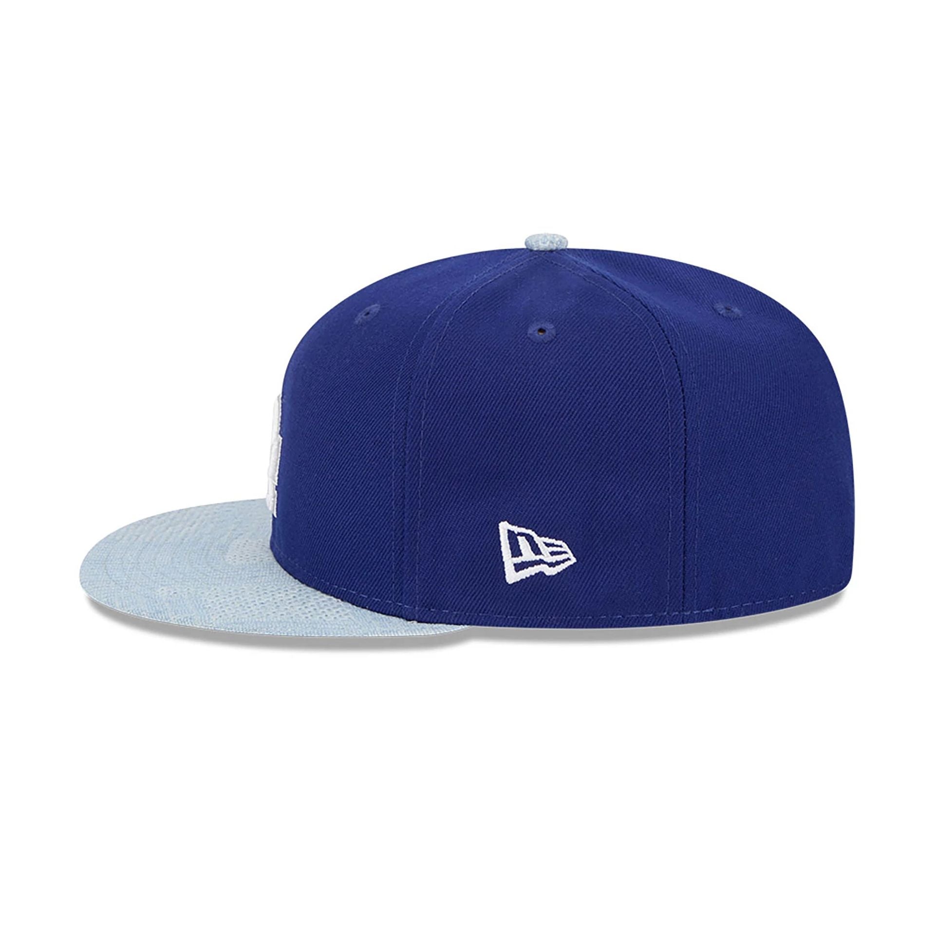 This is a LA Dodgers Patch Denim Dark Blue 59FIFTY Fitted Cap 7