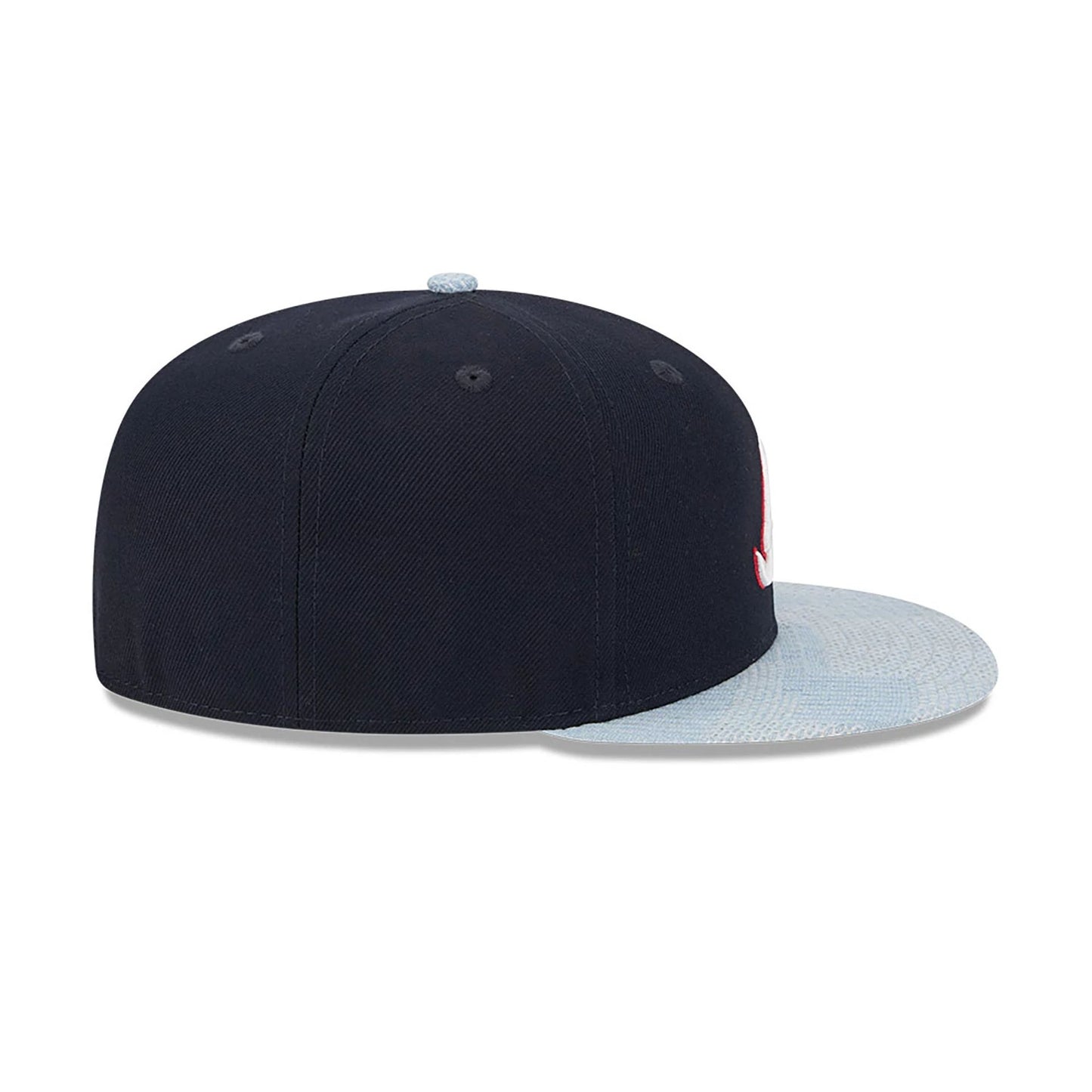 This is a Atlanta Braves Patch Denim Navy 59FIFTY Fitted Cap 6