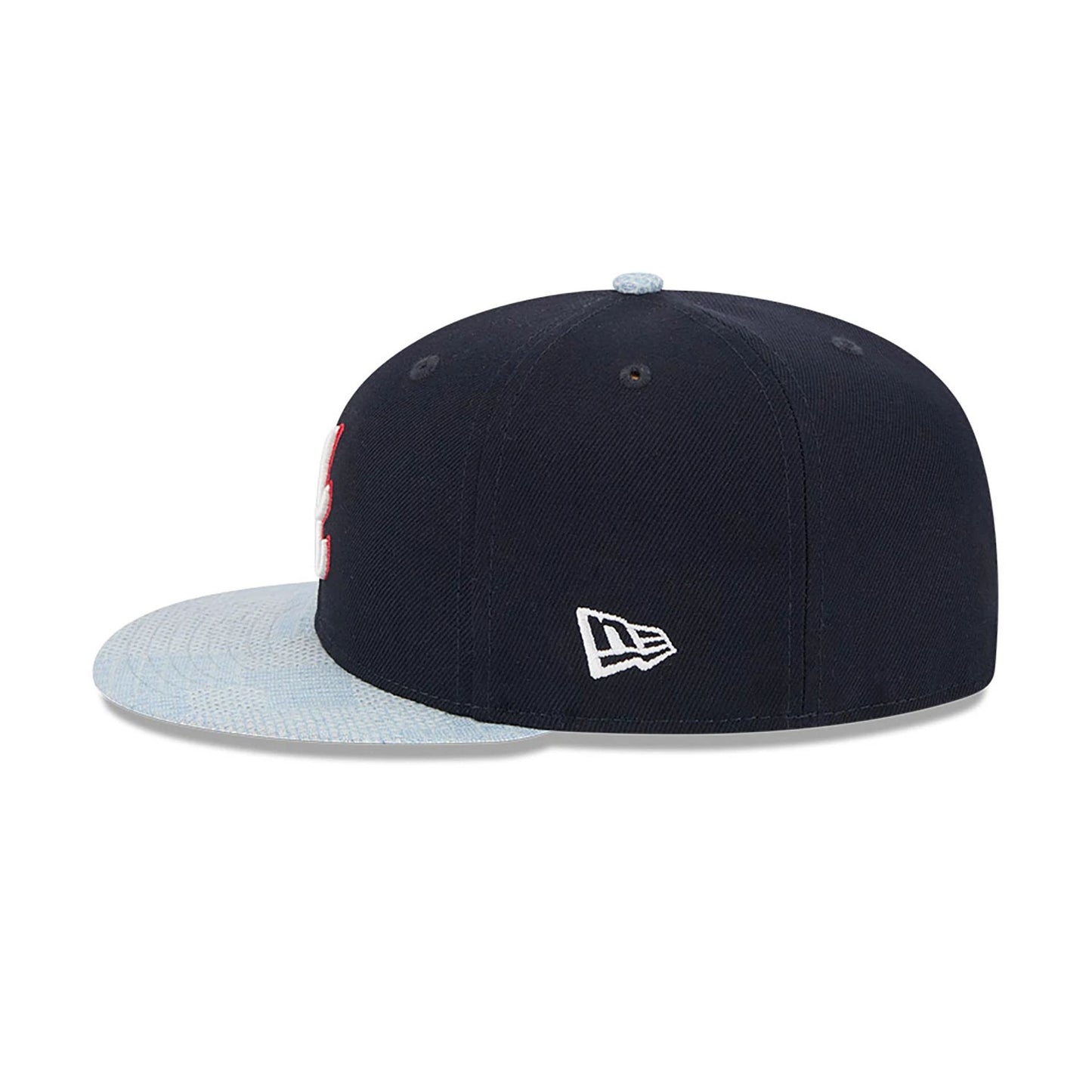 This is a Atlanta Braves Patch Denim Navy 59FIFTY Fitted Cap 7