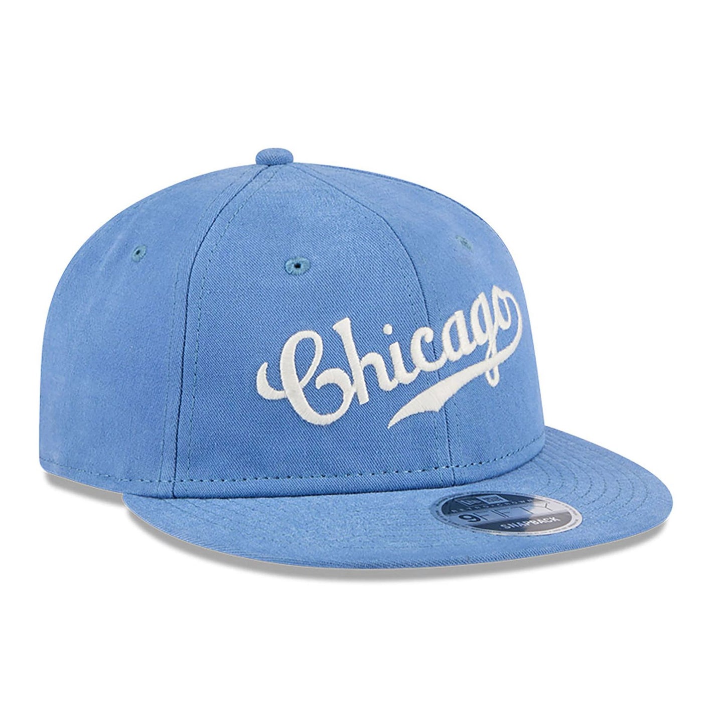 This is a Chicago Cubs Vintage Blue Retro Crown 9FIFTY Strapback Cap 3