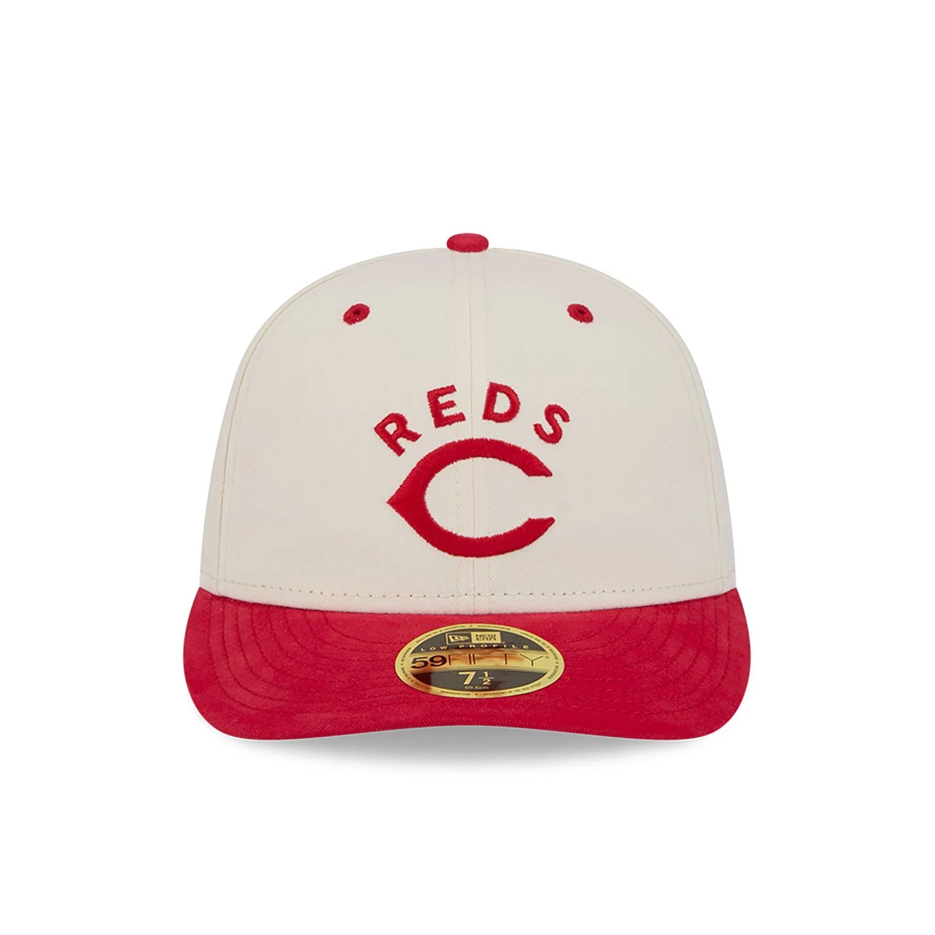 This is a Cincinnati Reds Vintage Stack White Low Profile 59FIFTY Fitted Cap 3