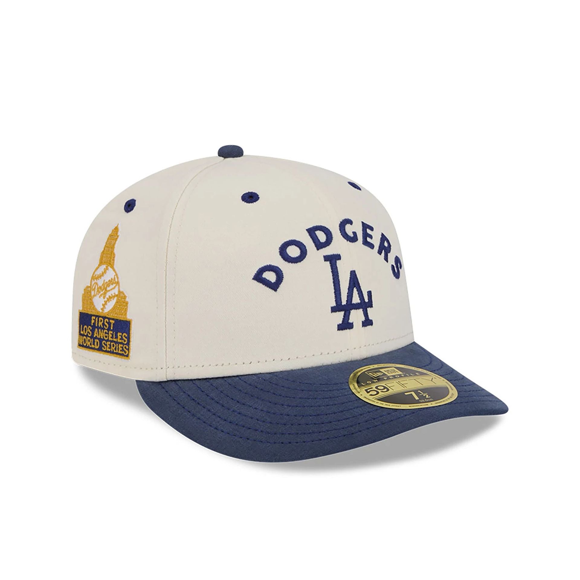 This is a LA Dodgers Vintage Stack White Low Profile 59FIFTY Fitted Cap 1