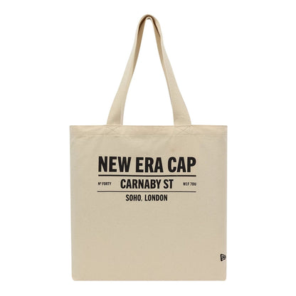 This is a New Era Cap Carnaby Address Light Beige Canvas Tote Bag 2