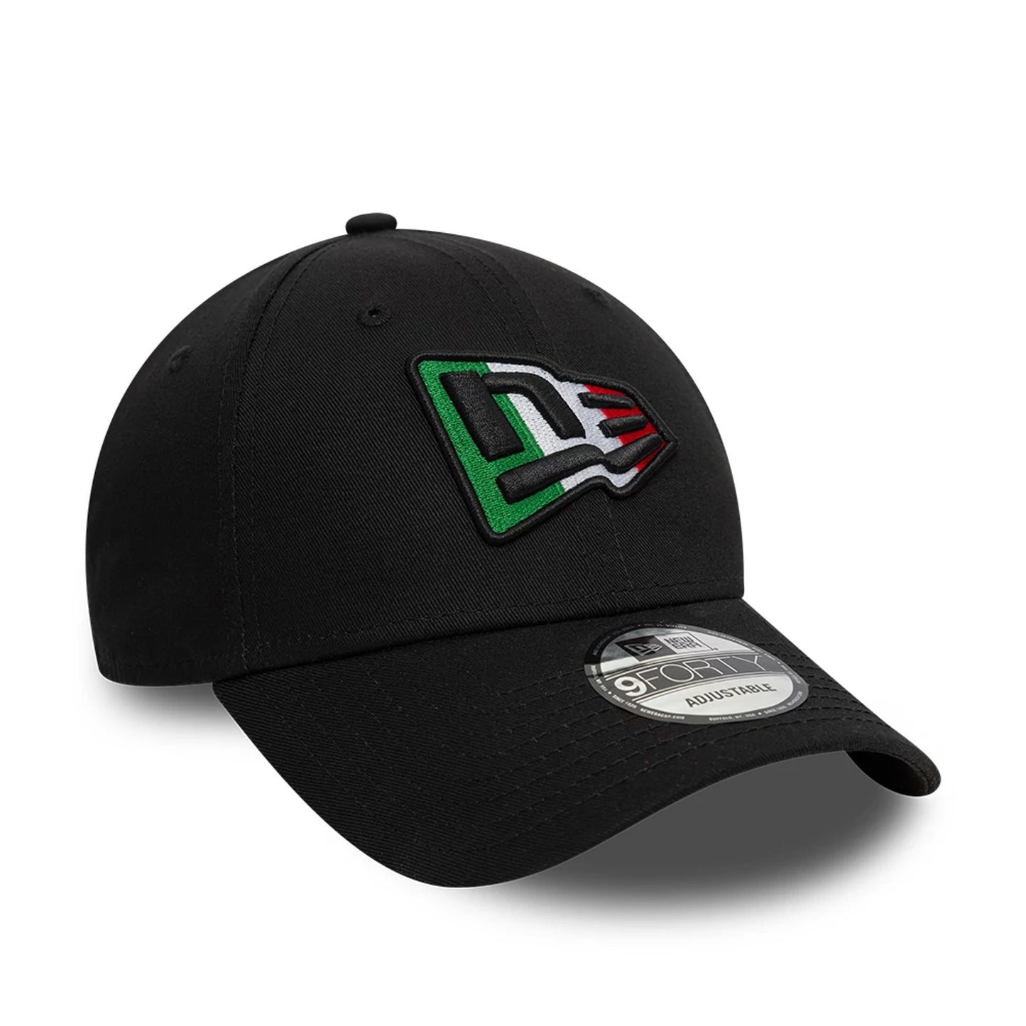 This is a New Era Italian Country Flag Infill Black 9FORTY Adjustable Cap 7