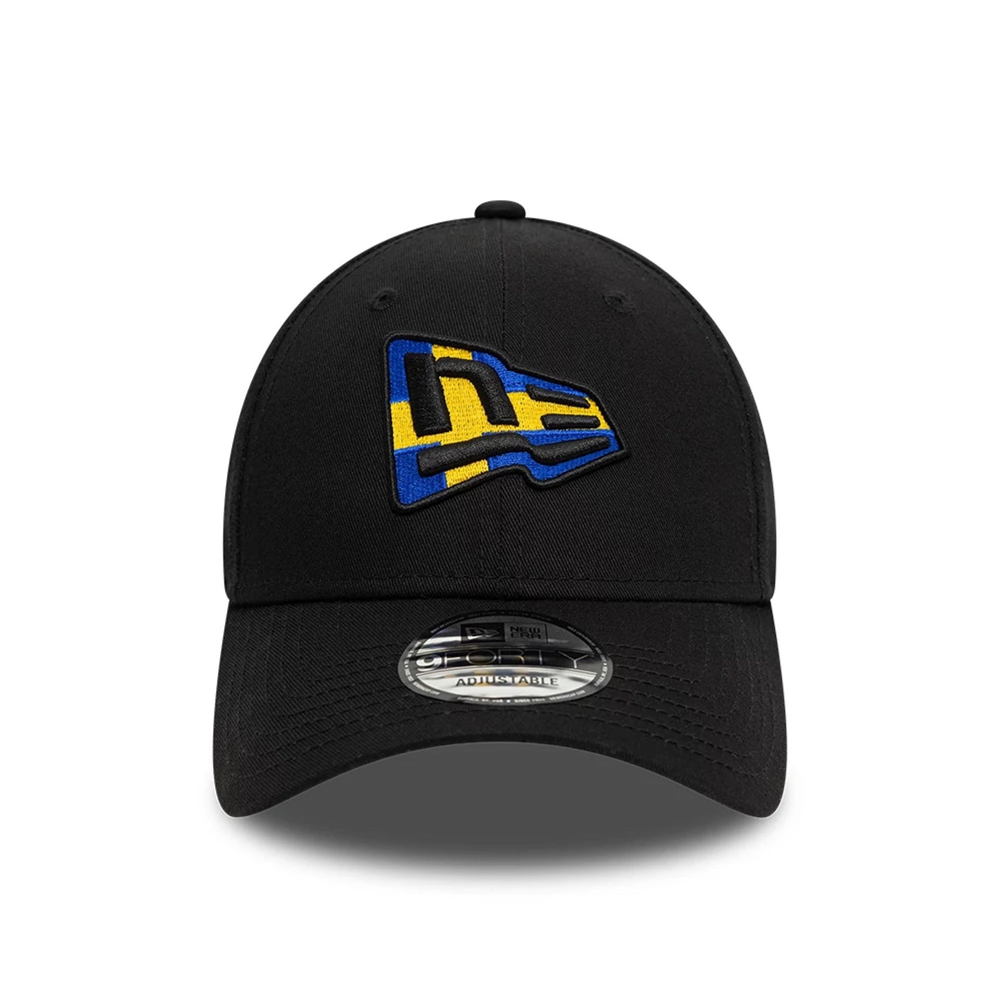 This is a New Era Swedish Country Flag Infill Black 9FORTY Adjustable Cap 6