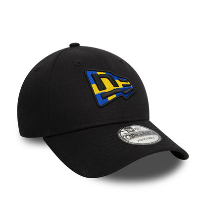 This is a New Era Swedish Country Flag Infill Black 9FORTY Adjustable Cap 4