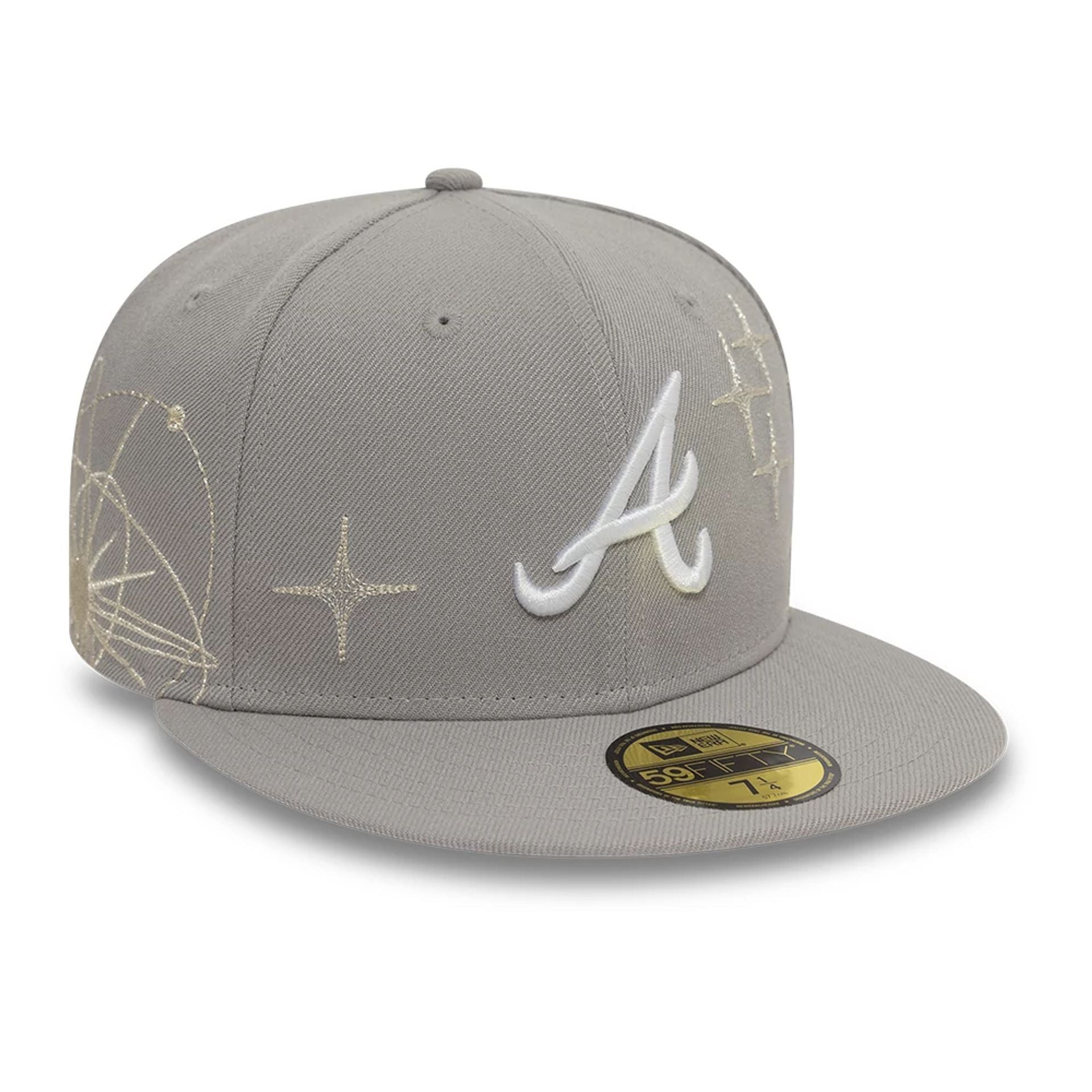 This is a Atlanta Braves MLB Zodiac Grey 59FIFTY Fitted Cap 3