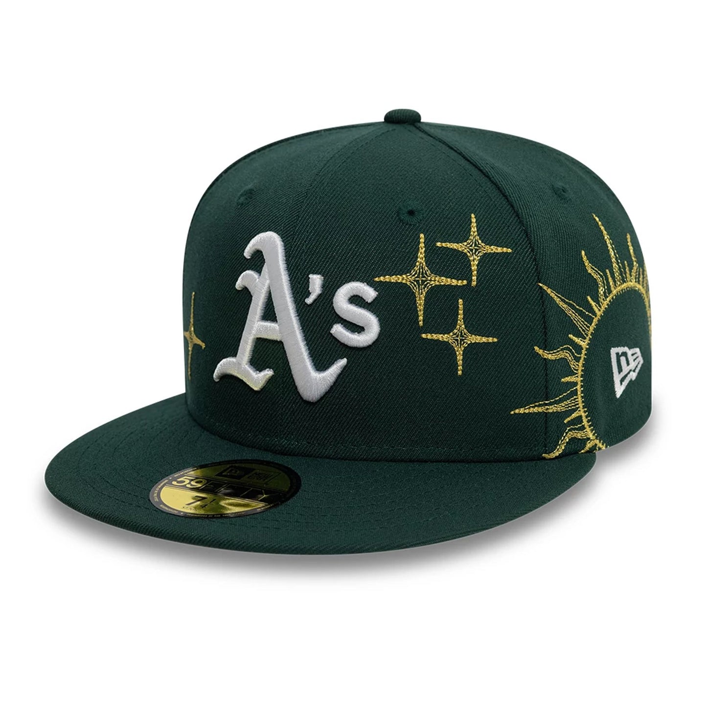 This is a Oakland Athletics MLB Zodiac Dark Green 59FIFTY Fitted Cap 1