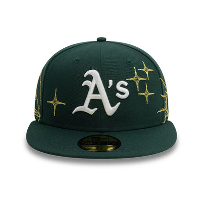 This is a Oakland Athletics MLB Zodiac Dark Green 59FIFTY Fitted Cap 3