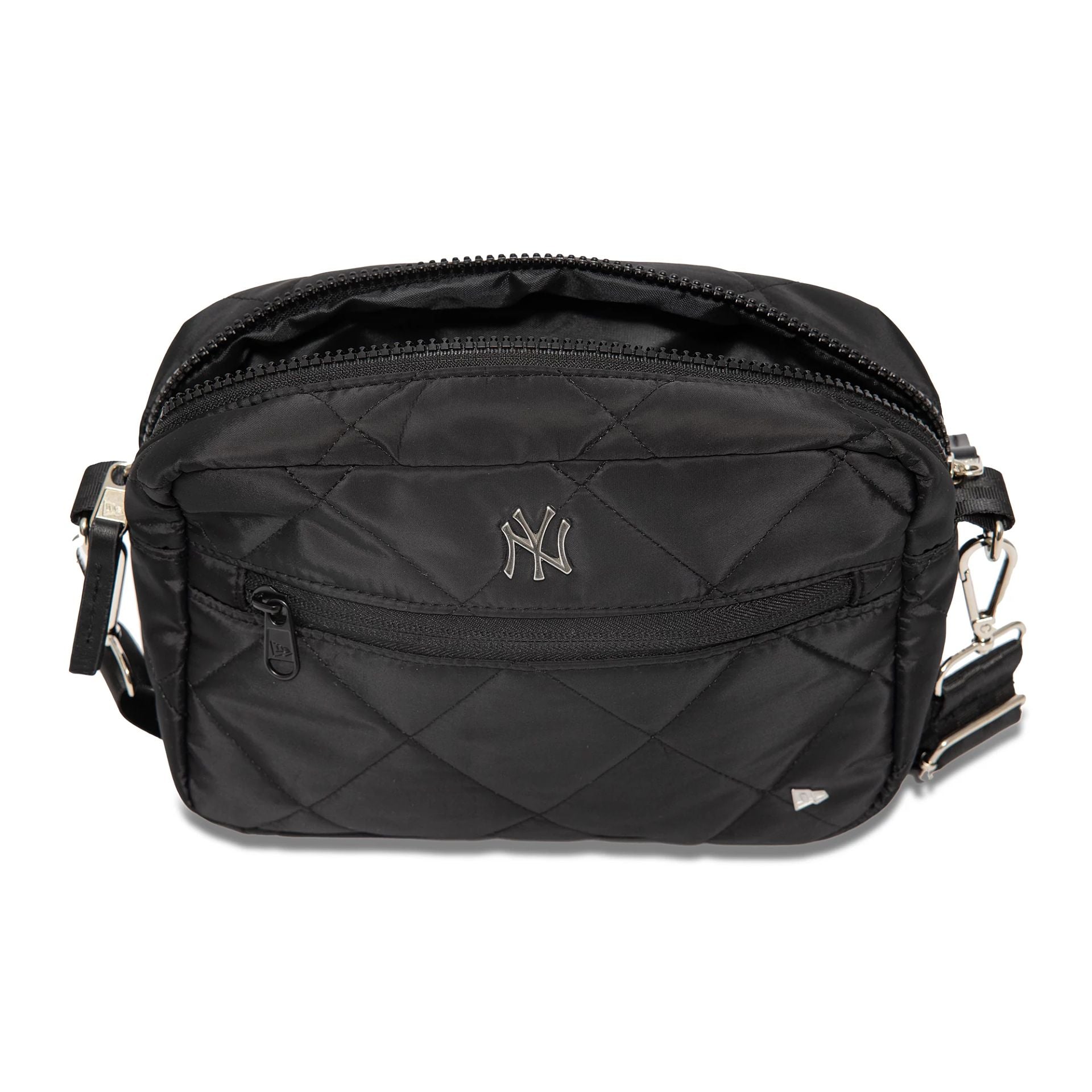 This is a New York Yankees Quilted Black Camera Bag 5