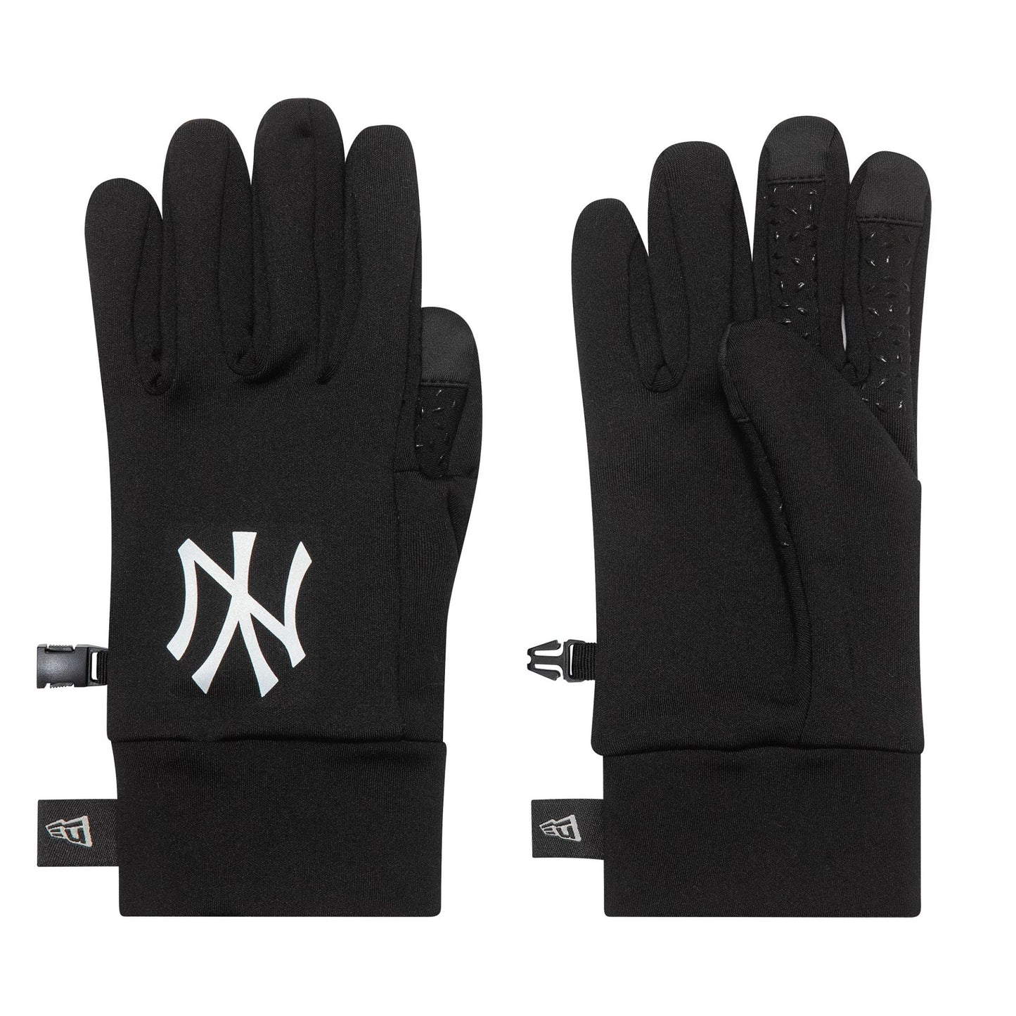 This is a New York Yankees MLB Print Black Etouch Gloves 1