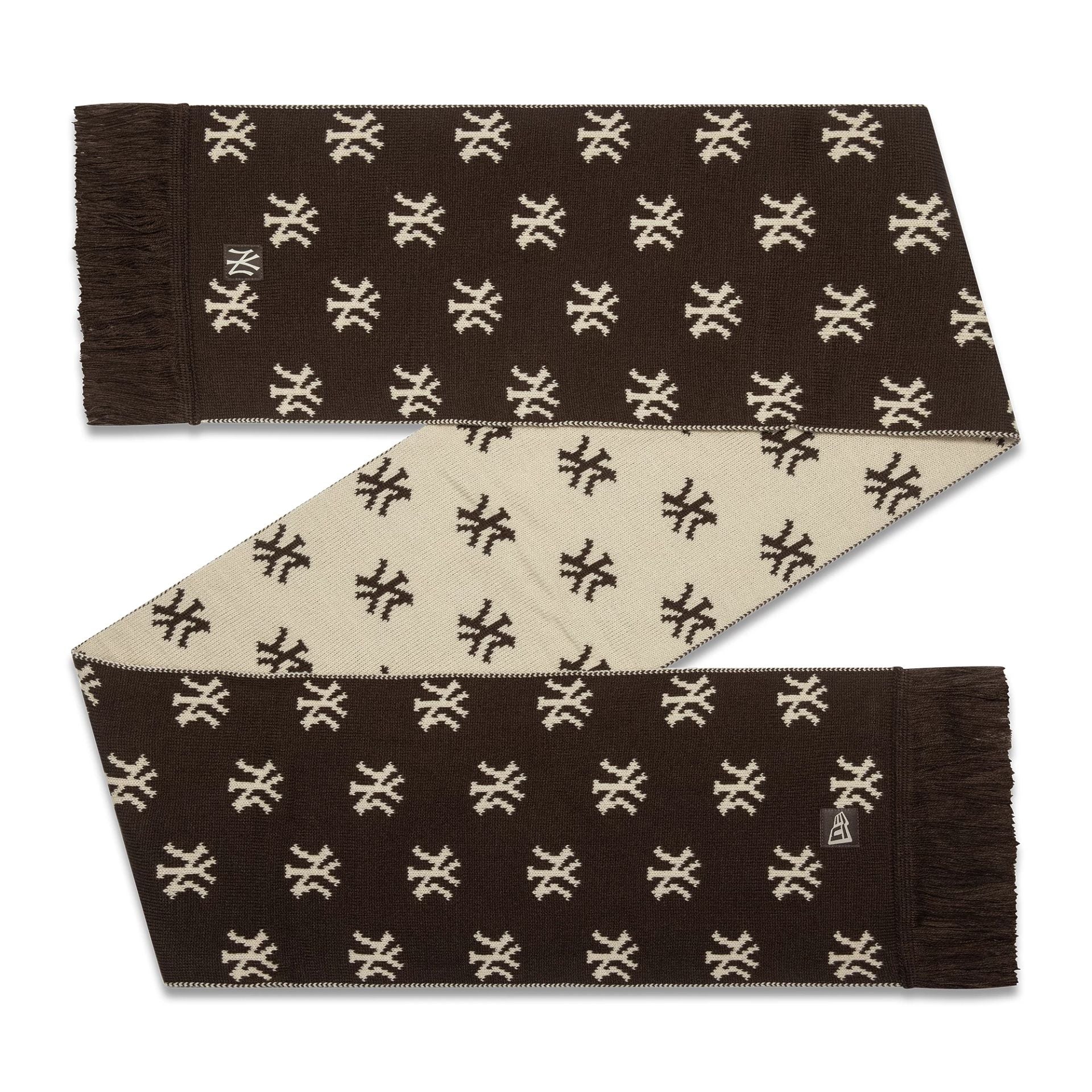 This is a New York Yankees MLB Monogram Dark Brown Scarf 1