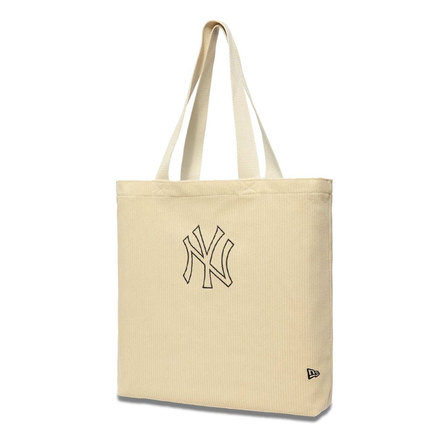 This is a New York Yankees Cord Cream Tote Bag 1