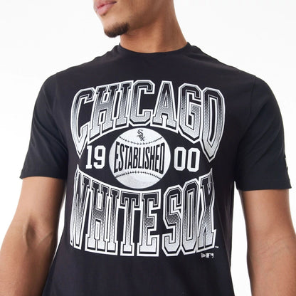 The Male model is wearing Chicago White Sox MLB Gradient Graphic Black T-Shirt  6