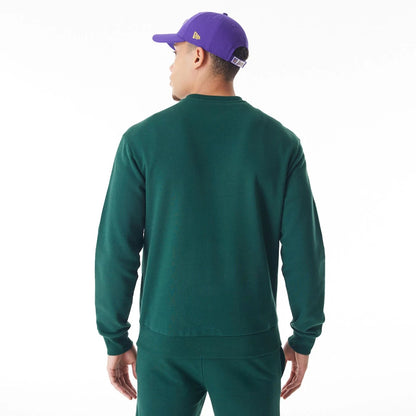 The Male model is wearing LA Lakers NBA Graphic Dark Green Crew Neck Sweater  4