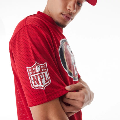 The Male model is wearing San Francisco 49ers NFL Mesh Red Jersey  7