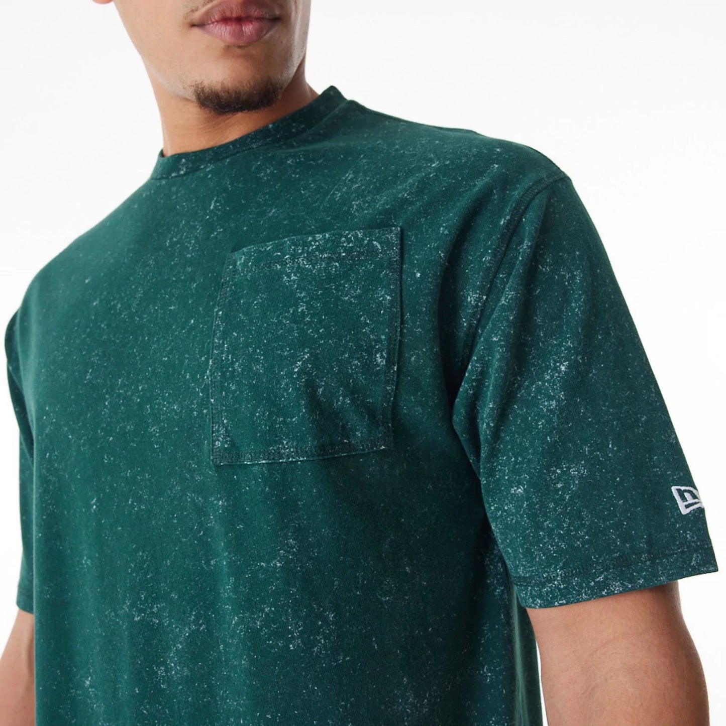 The Male model is wearing  New Era Wash Dark Green Oversized T-Shirt  2