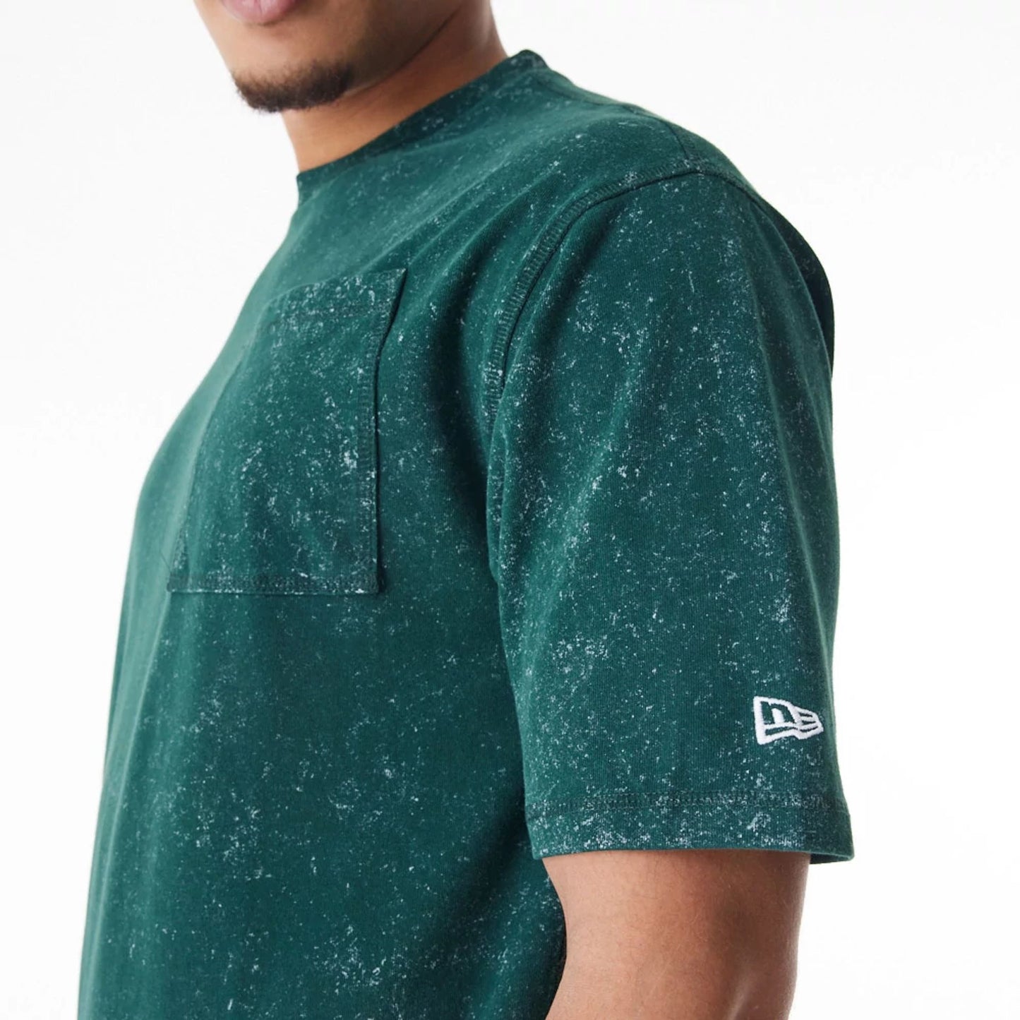 The Male model is wearing  New Era Wash Dark Green Oversized T-Shirt  3